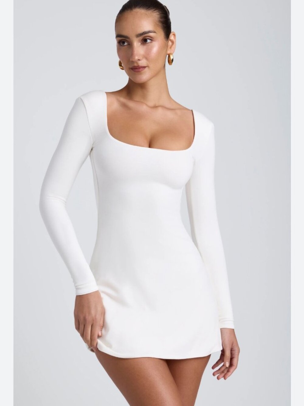 NWT Oh Polly White Long Sleeve Mini Dress